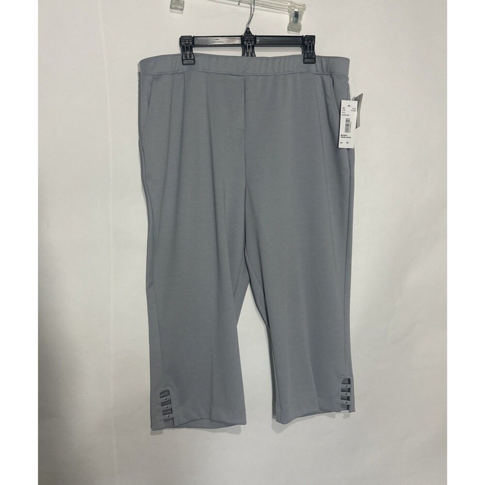 Southern Lady Capri Pants Silver Gray Size 1X Elastic Waist 5712W